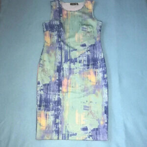 APT. 9 Sleeveless tank dress in pastel colors art to wear abstract New size 14